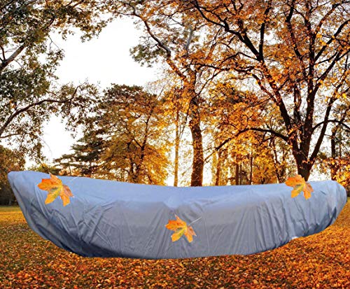 iiSPORT Kayak Cover - 12-13ft UV Resistant StormPro Canoe Storage Dust Cover with Pull Cord to Tighten Up, Prolonging The Life & Look of Your Kayaks,Gray - Thumbnail 6