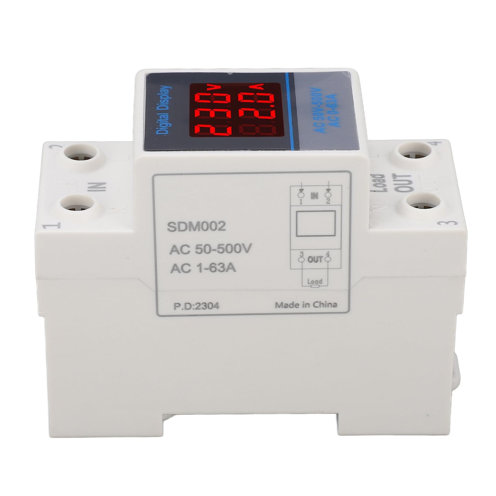 Amperometro Monofase Guida DIN Misuratore Tensione CA Corrente Display Digitale AC50-500V