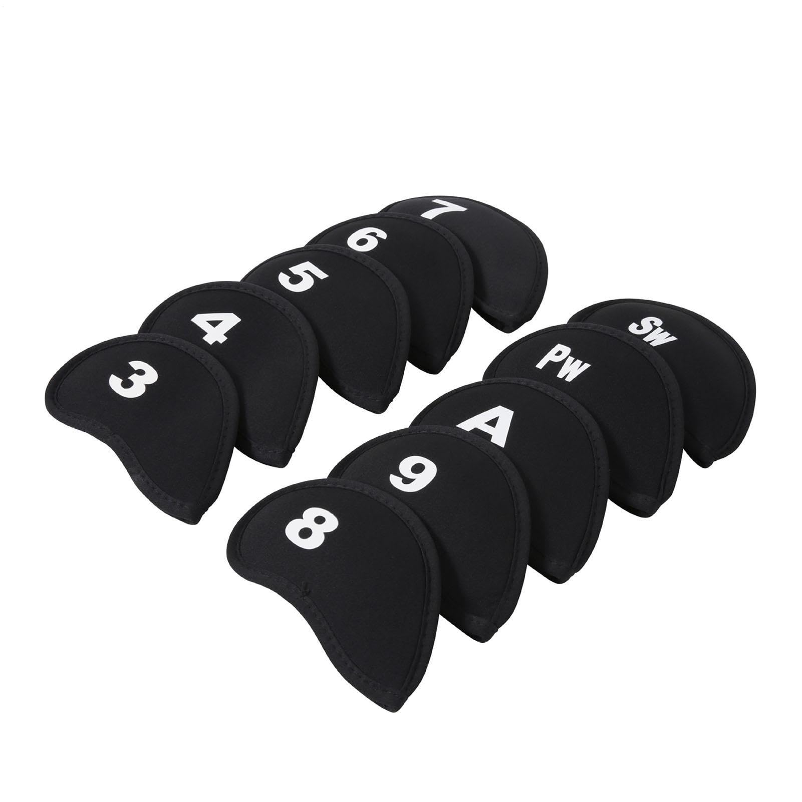Golf Club Headcovers - 10-teiliges Set mit Number Tags, Neopren-Schutz, Universal Fit | Driver Iron Wood Covers