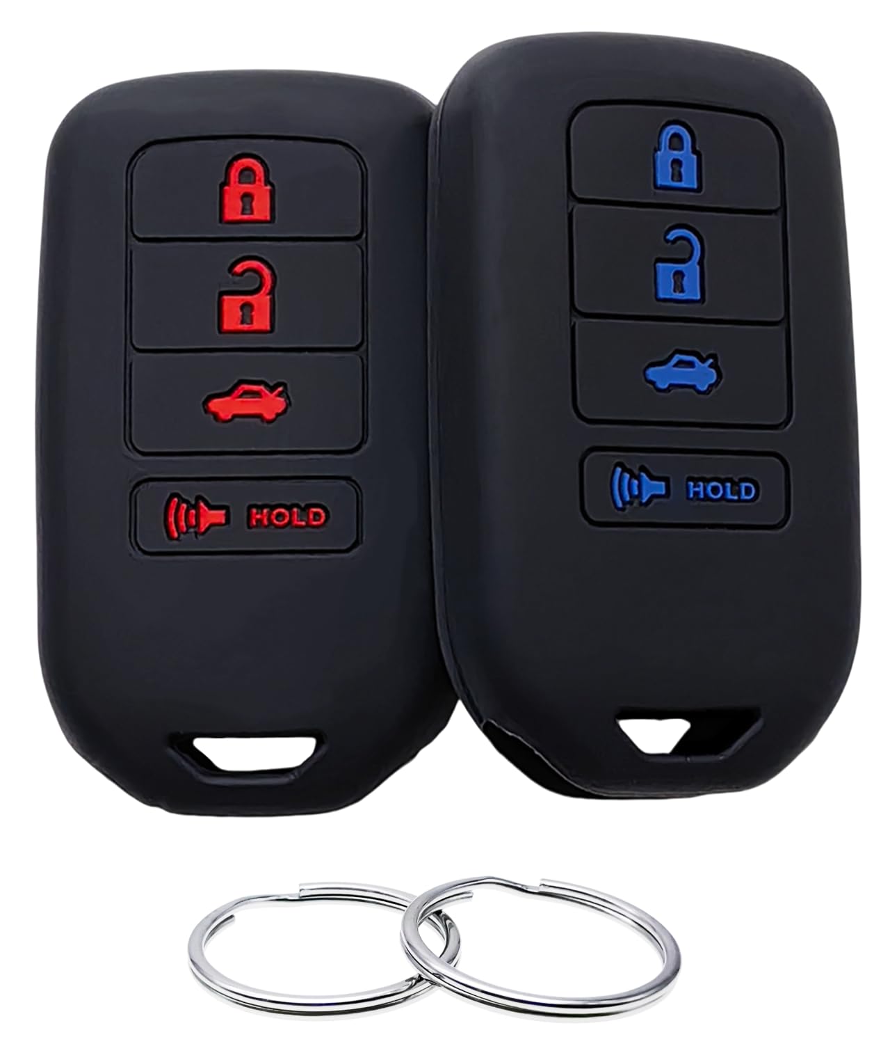 REPROTECTING Silicone Rubber Key Fob Cover Compatible with 2013-2021 Honda Accord CR-V Civic Fit HR-V Odyssey Pilot Ridgeline (Not Fit Straight Key) (