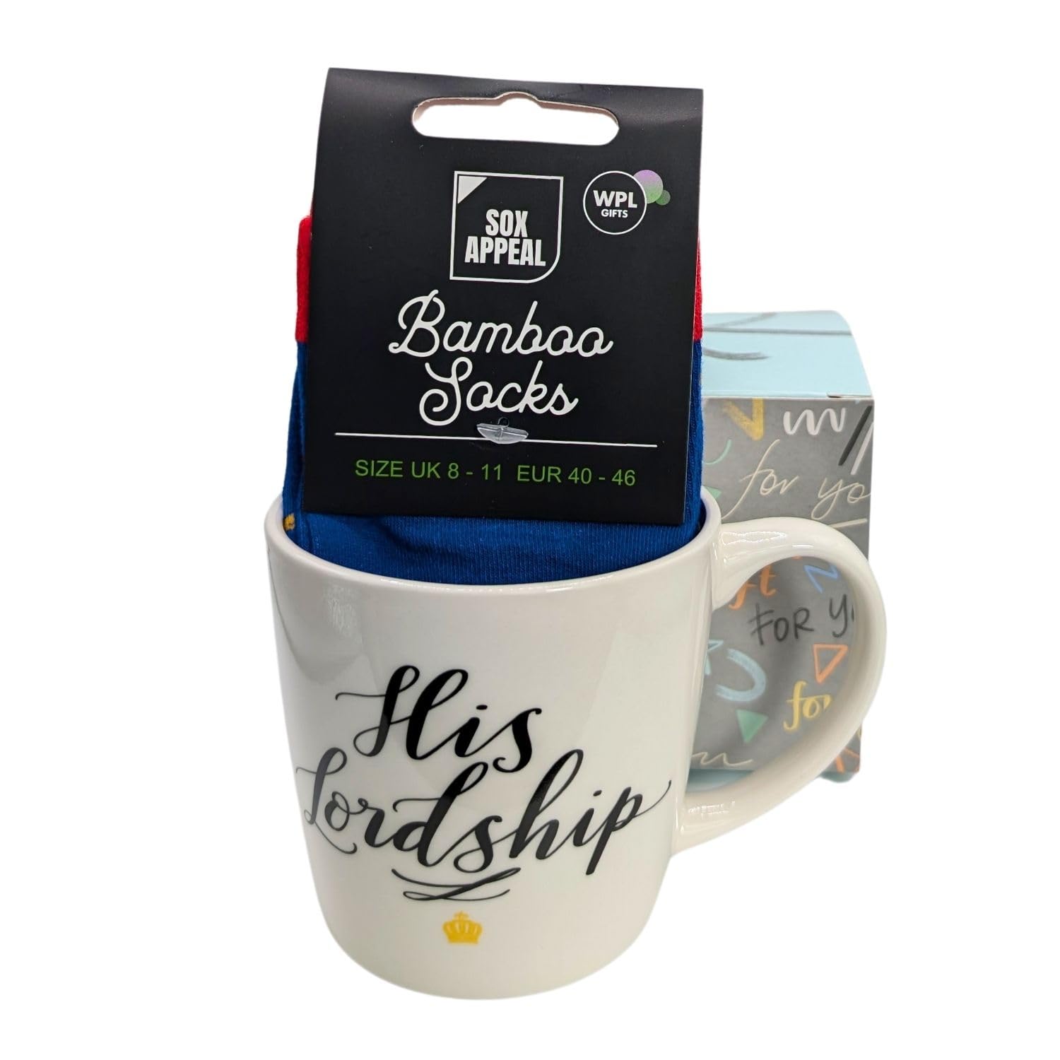Love KatesHis Lordship Royalty Mug & Socks Set for Him His Majesty Gift Set Gift Idea MSISO165M