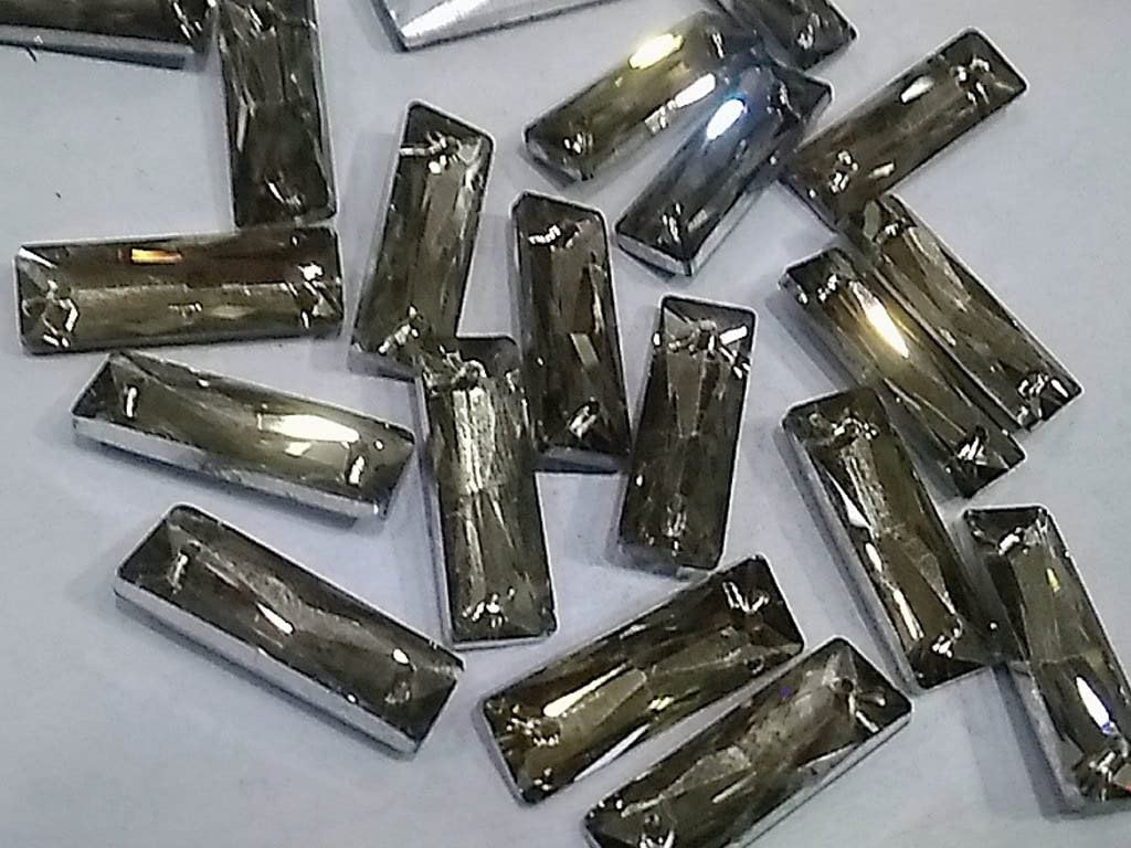 The Design Cart Golden Transparent Rectangular Stick Glass Stones with Pointed Back for Making Bracelet,Necklace,Jewelry,Embroidery Work, Art & Craft, Package of 25 Pieces Size 5x15 mm MTC4629-1-12-image-16