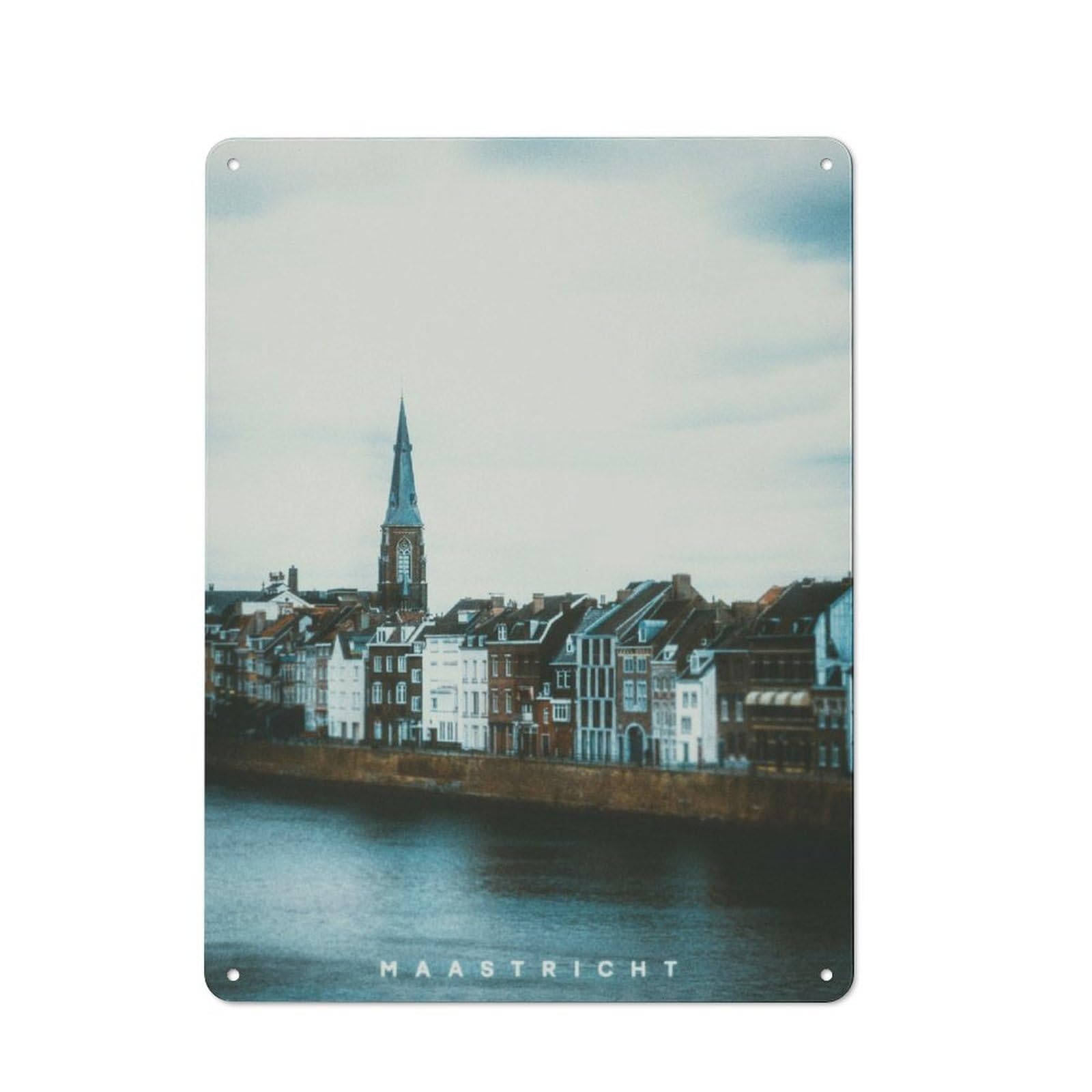 Junmoney Maastricht Rustic Metal Sign 40X30cm For Guest Room Or Hallway, Suited To Hallway Wall Decor Fans