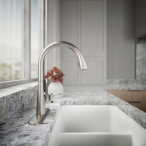 Miniatura 7 de KOHLER R77748-SD-BL Malleco Grifo de fregadero de cocina extraíble sin contacto con dispensador de jabónloción en negro mate