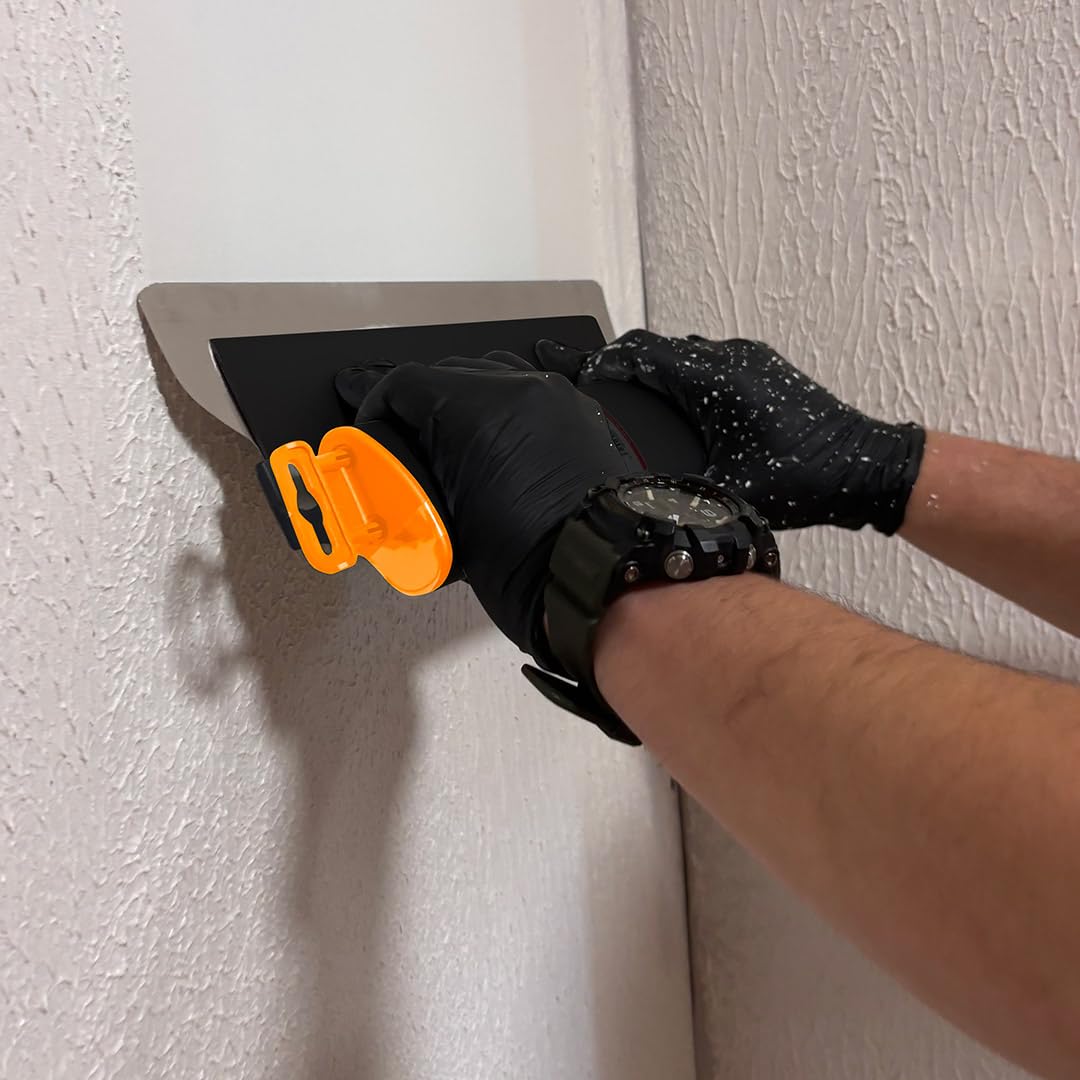 NEO TOOLS Zestaw szpachli do tynku i gipsu, 8-częściowy w walizce – szpachla powierzchniowa 200-800 mm z ostrzami ze stali nierdzewnej 0,3 mm, drążek teleskopowy 0,7-1,2 m, adapter i wałek do