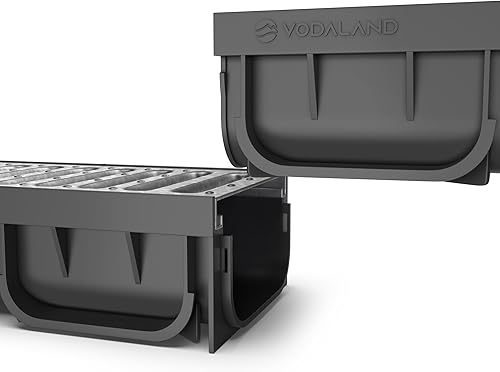 Miniatura 2 de Vodaland - Canal de drenaje de zanja de 4 pulgadas Easy 2 Premium - Rejilla de acero galvanizado estampado (4)