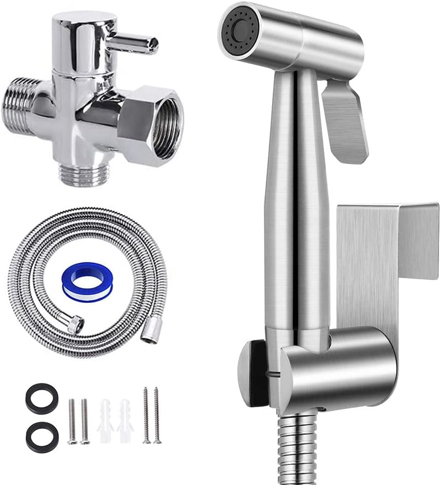Bidet Toilet Spray, Stainless Steel Handheld Bidet Attachment for