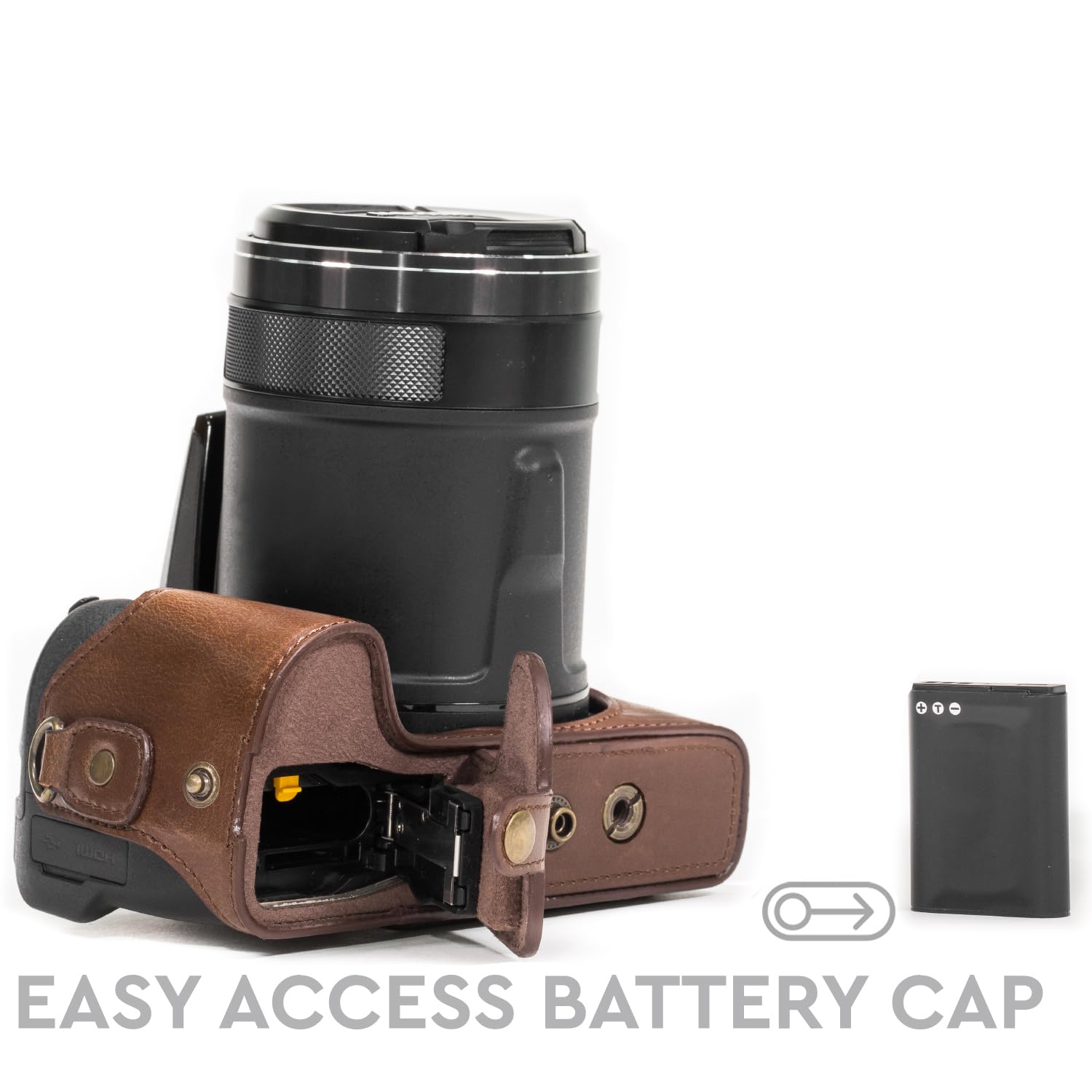 Amazon.co.jp: MegaGear レザーカメラケースとストラップ Nikon