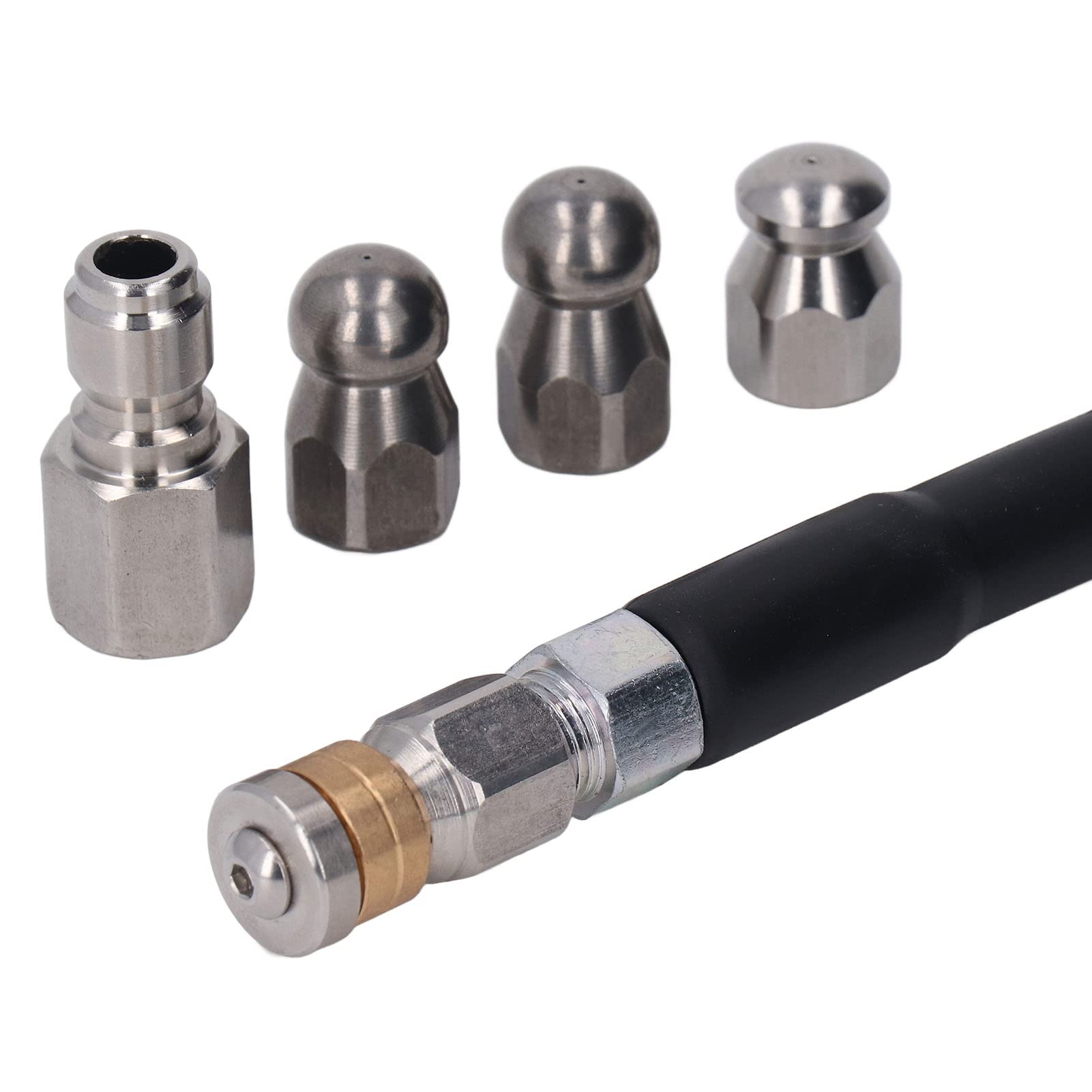 CHICIRIS Kit de Limpieza de Desagües a Presión, Manguera de 30 M (100 pies) y 5800 PSI con Rosca Hembra M22 a Conector Rápido NPT de 1/4", para Limpiar Coches, Motocicletas, Suelos,