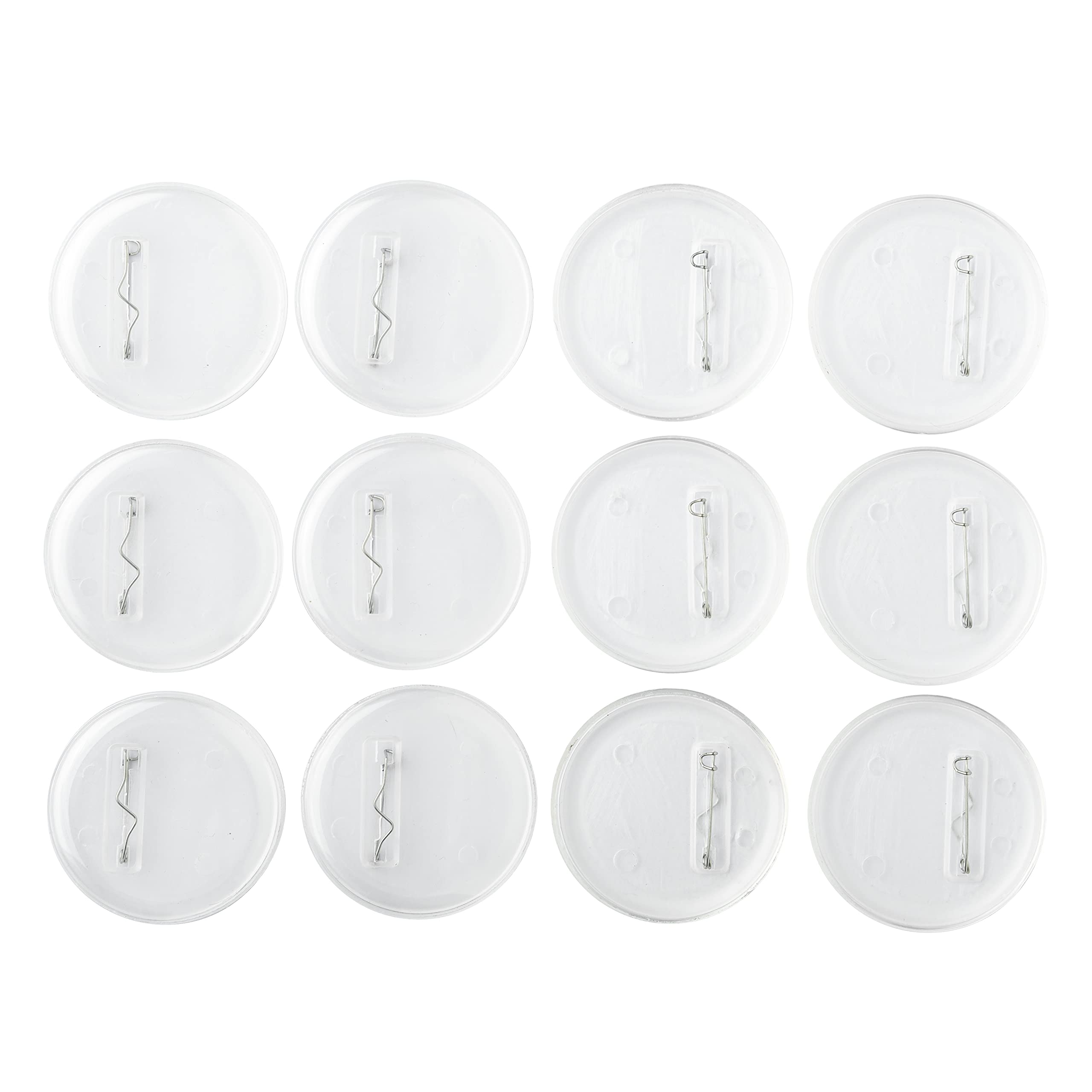 MAHITOIMAHITOI 12 Buttons to Design 2.5" Diameter Clear, Pop & Place Your Insert, Pin Back on Clothes, Hats, Bags, for Kids & Adults, Athlete and Events Support, Craft Project, Logo, Birthday Party