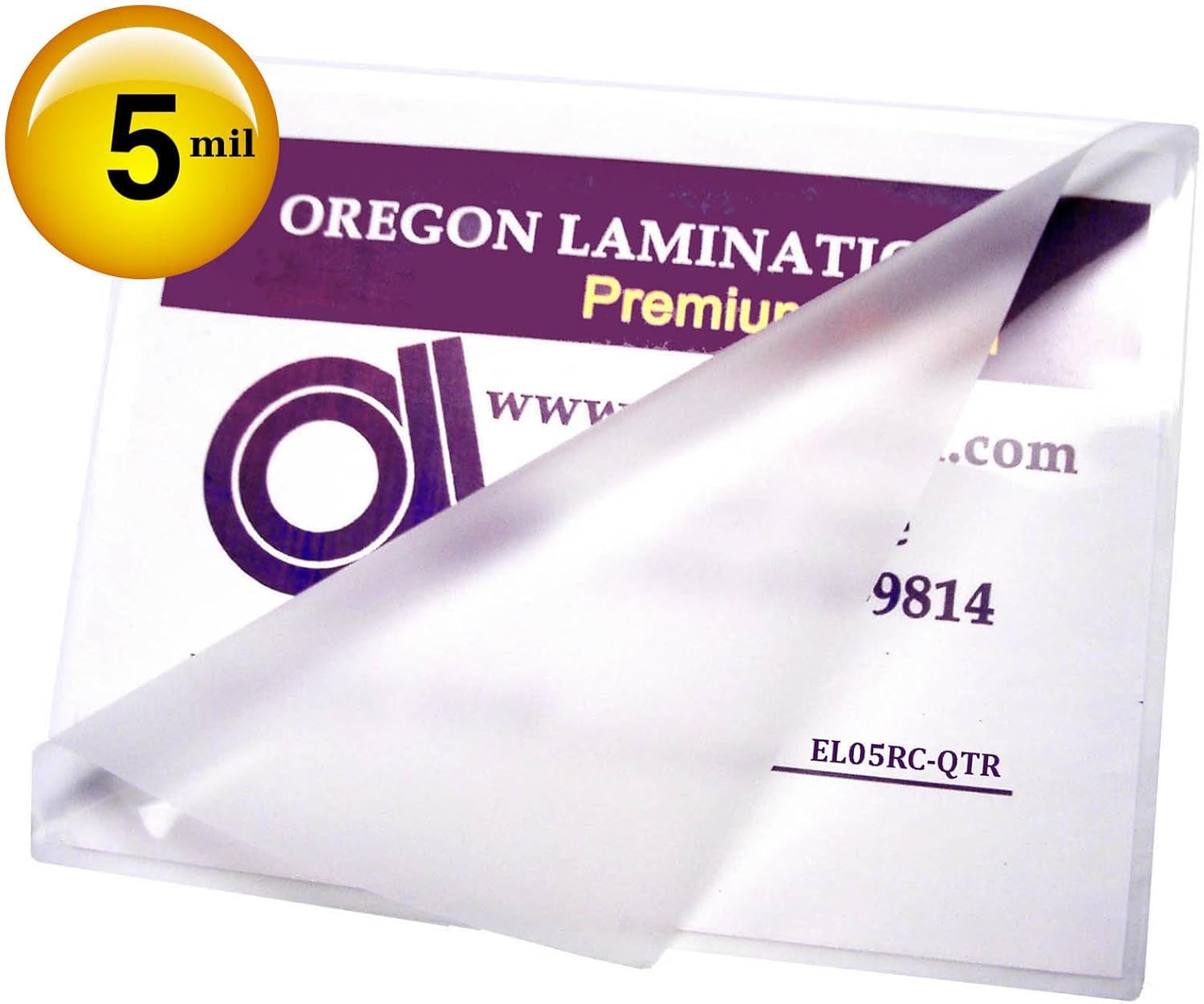 Oregon Lamination Heat Activated Laminating Pouches 12” x 18” x 5 mil (305mm x 457mm x 125 microns Thick) for up to 11.75” x 17.75” Sheets [pk of 25] Large Menu Size, Clear Gloss
