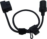 Vista 8 de Ángulo recto de bajo perfil OBD2 macho a encendedor de cigarros Conector hembra Cable de alimentación constante del coche 2ft/60cm