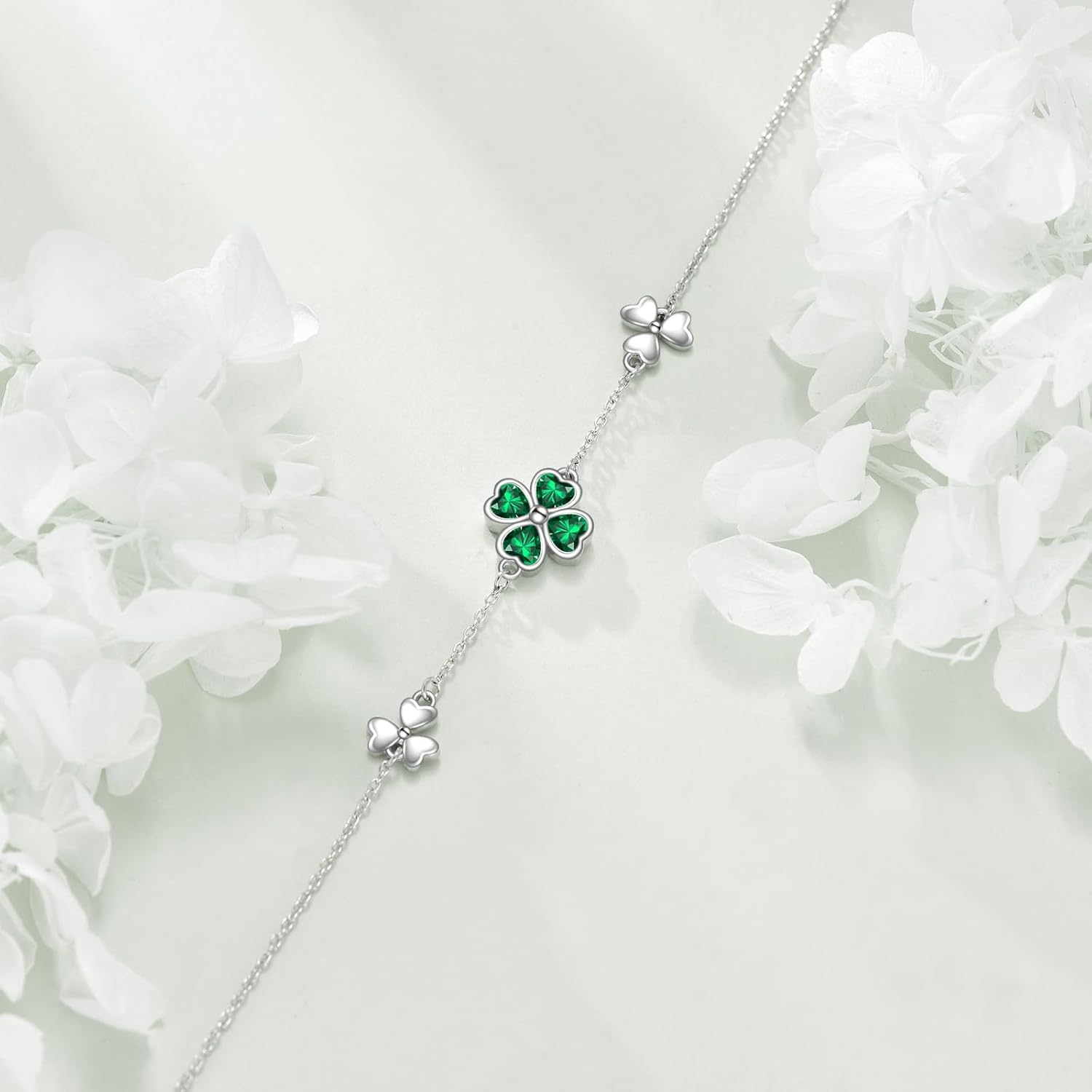 YAFEINI Amethyst/Clover/Starfish/Star Bracelet 925 Sterling Silver Purple Bracelet Heart Birthstone Irish Shamrock Jewelry Gifts for Women - Image 5