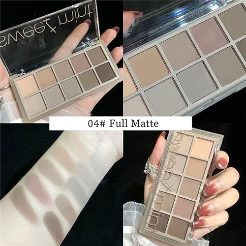 Miniatura 10 de Go Ho Paleta de sombra de ojos de 10 colores, paleta de sombra de ojos mate, tonos mezclables pigmentados Highlg, aspecto natural, paleta de