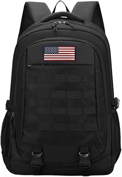 Tactical Backpack - 19 Waterproof School Bag for Kids, 15.6" Laptop Compartment & MOLLE Webbing for Camping Hiking Travel