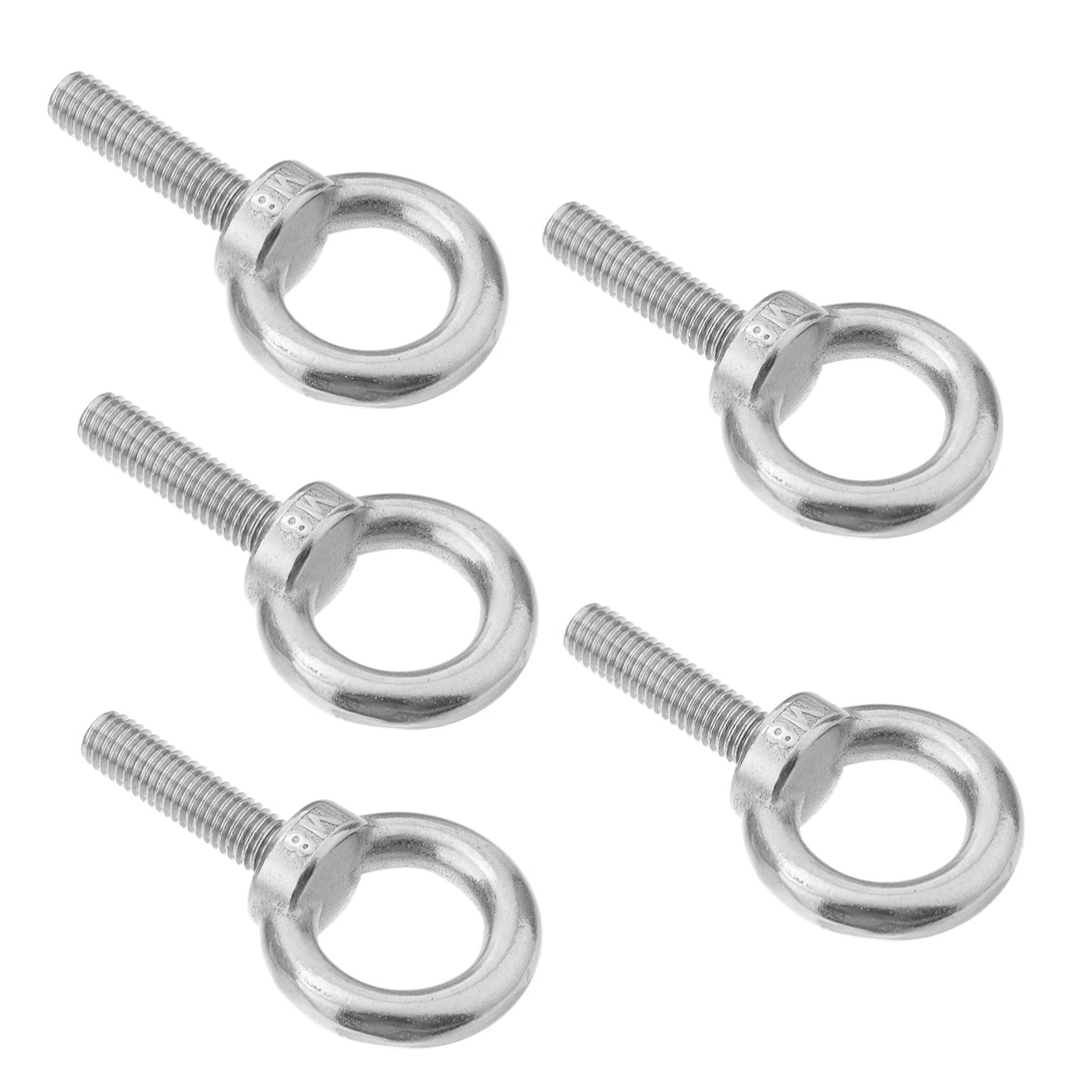 STOBAZA 5pcs Stainless Steel Lifting Eye Bolt Eye Screws for Heavy Lifting and Rigging Applications High Strength Easy to Install Reliable