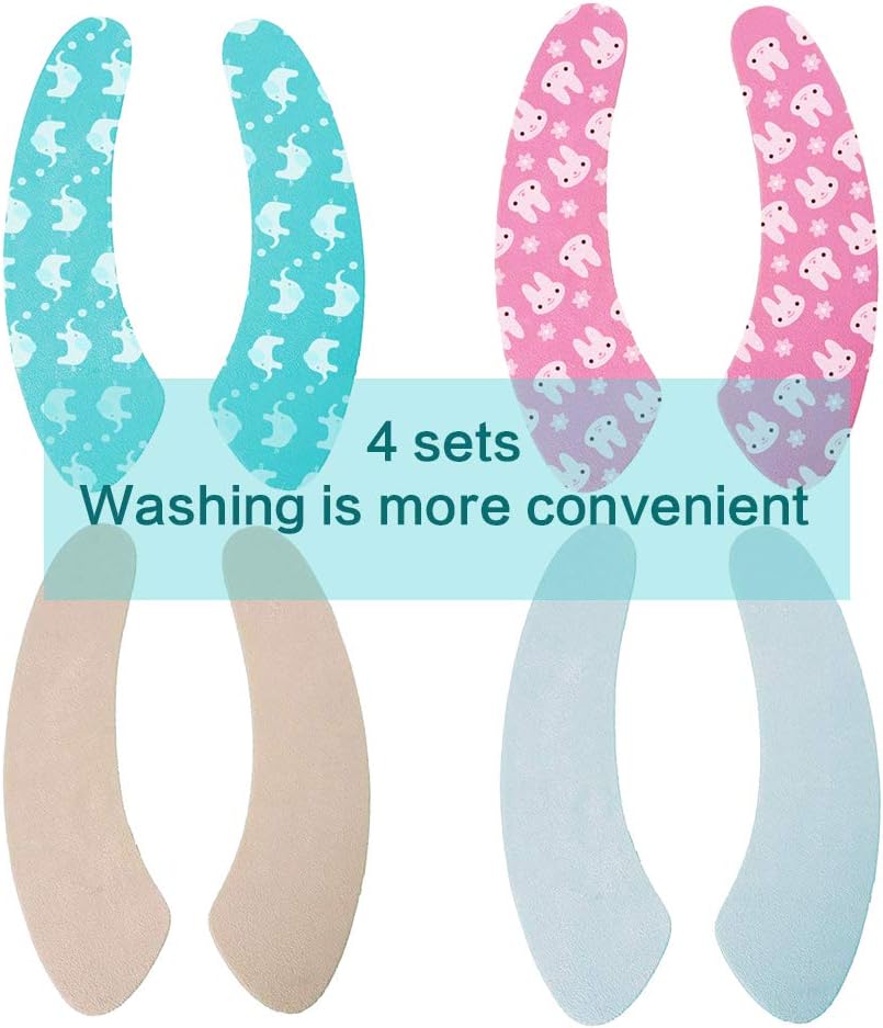 Cloth Toilet Seat Cover Toilet Pads Winter Bathroom Warmer Washable Adhesive Cloth Toilet Seat Cover Pads (4set)