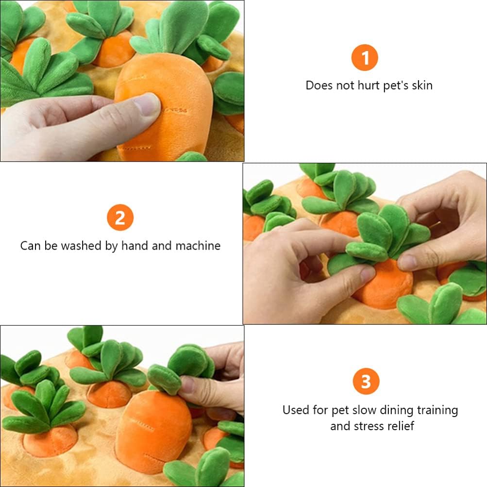 balacoo Pet Sniffle Mat for Dogs Interactive Assembling Carrot Land Training Mat Slow Feed Non-Skid Design Engaging Pet Supply for Smell Training and Energy Consumption