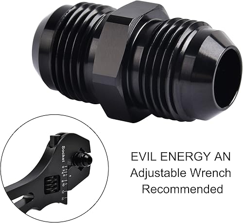 Miniatura 16 de EVIL ENERGY 6AN Macho a Macho Flare Acoplador Unión Recta Manguera de Combustible Adaptador Adaptador Negro 2PCS