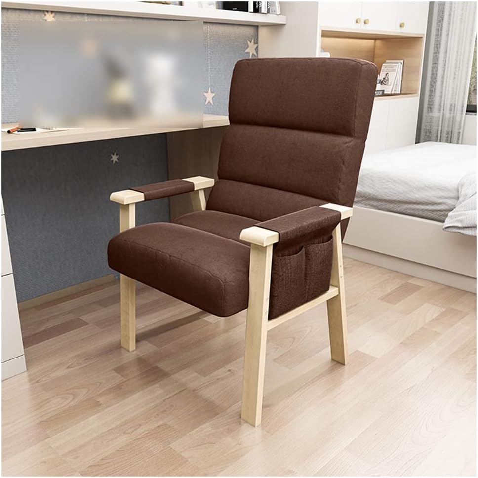 Sillon Oficina Ergonomico, Silla Decorativa Para Sala De Estar, Silla De Madera Para Computadora Ergonómica Con Reposapiés Sofá De Orejas Moderno De Mediados De Siglo Con Almacenamiento Para Descansar