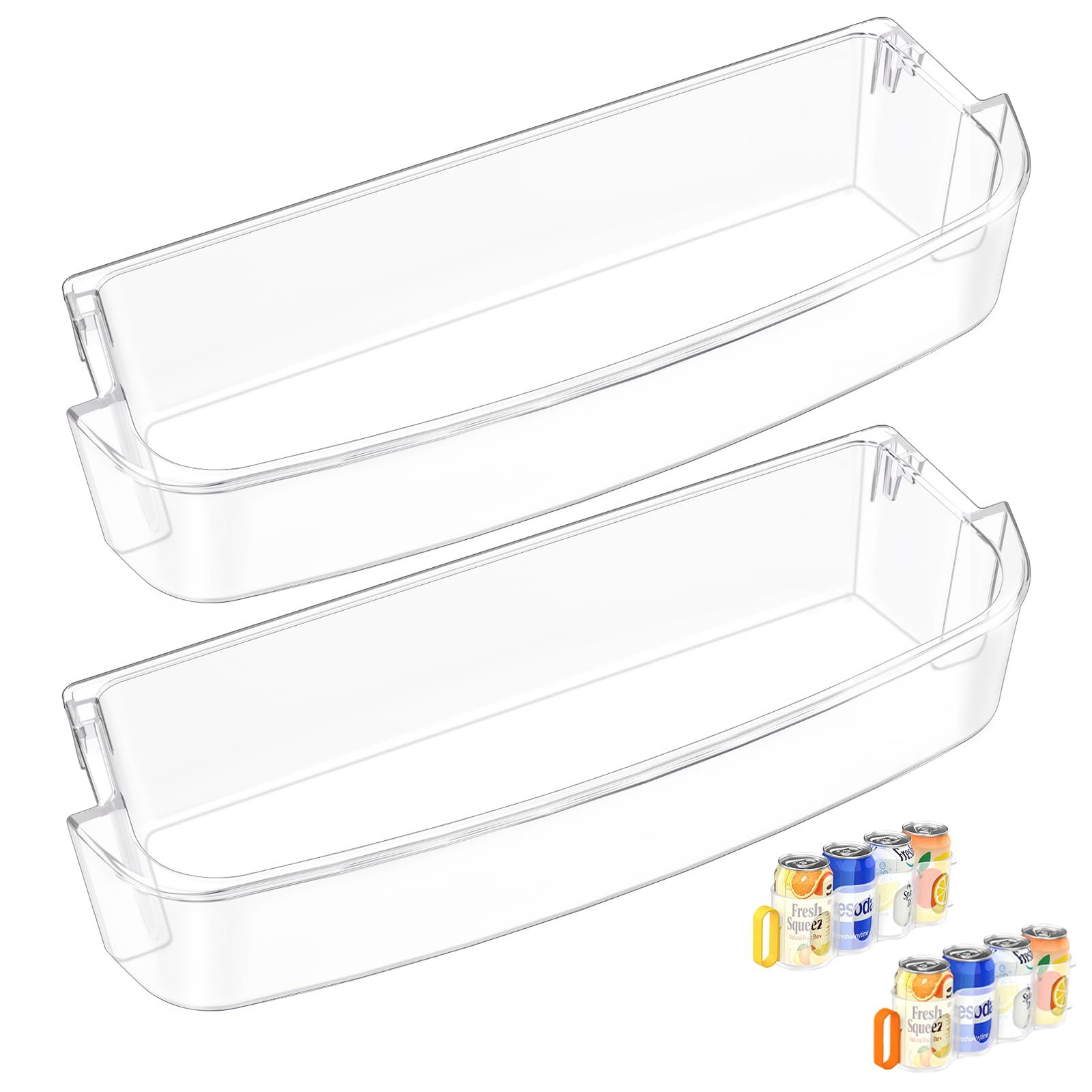 View 1 of [2 PACK]UPGRADED WPW10451873 Refrigerator Door Bin Shelf WRS571CIHZ02-Lower