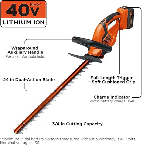 BLACK+DECKER 40V max Hedge Trimmer - LHT2436