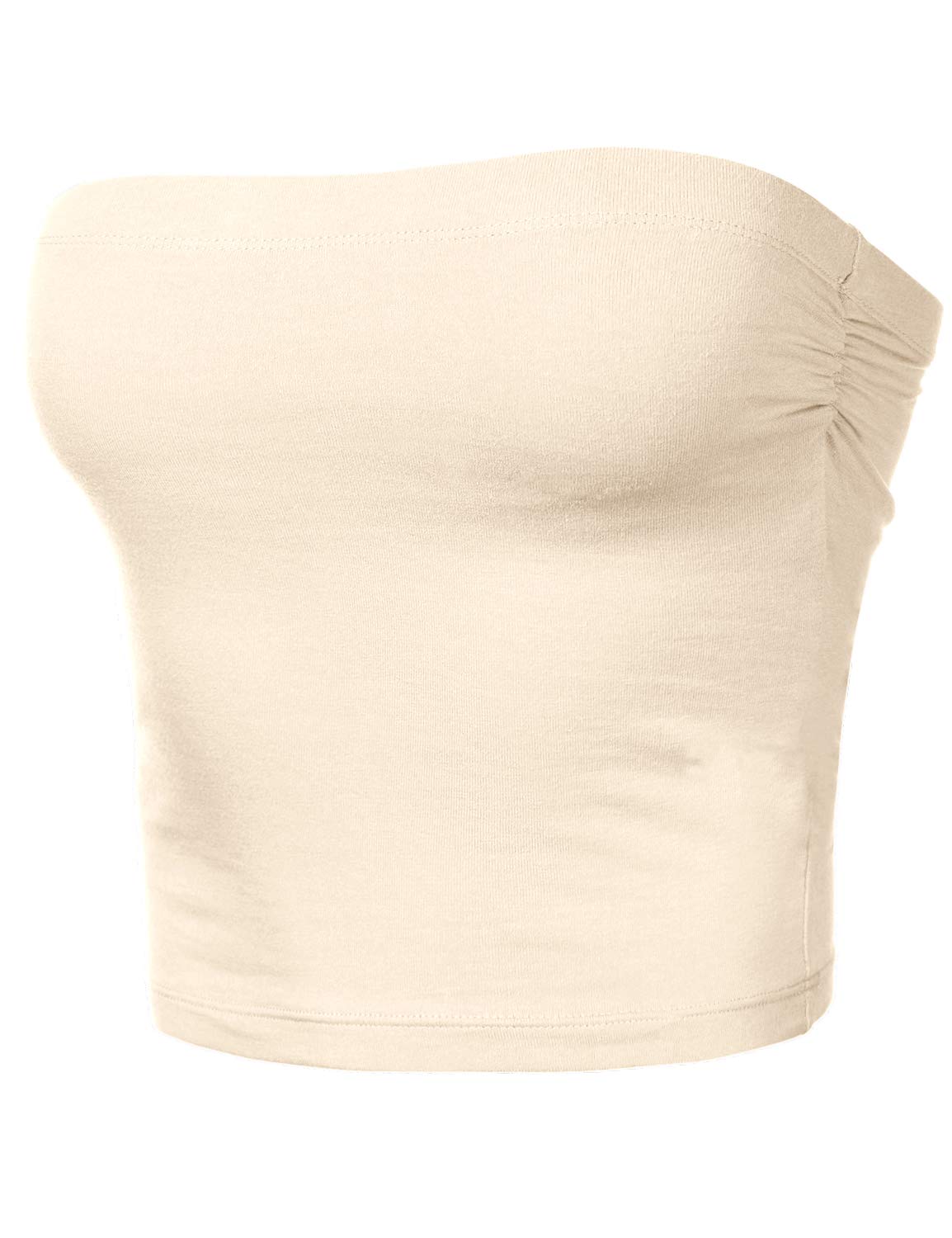 Women's Shapewear Tube Tops Strapless Ruched Built-in Shelf Bra