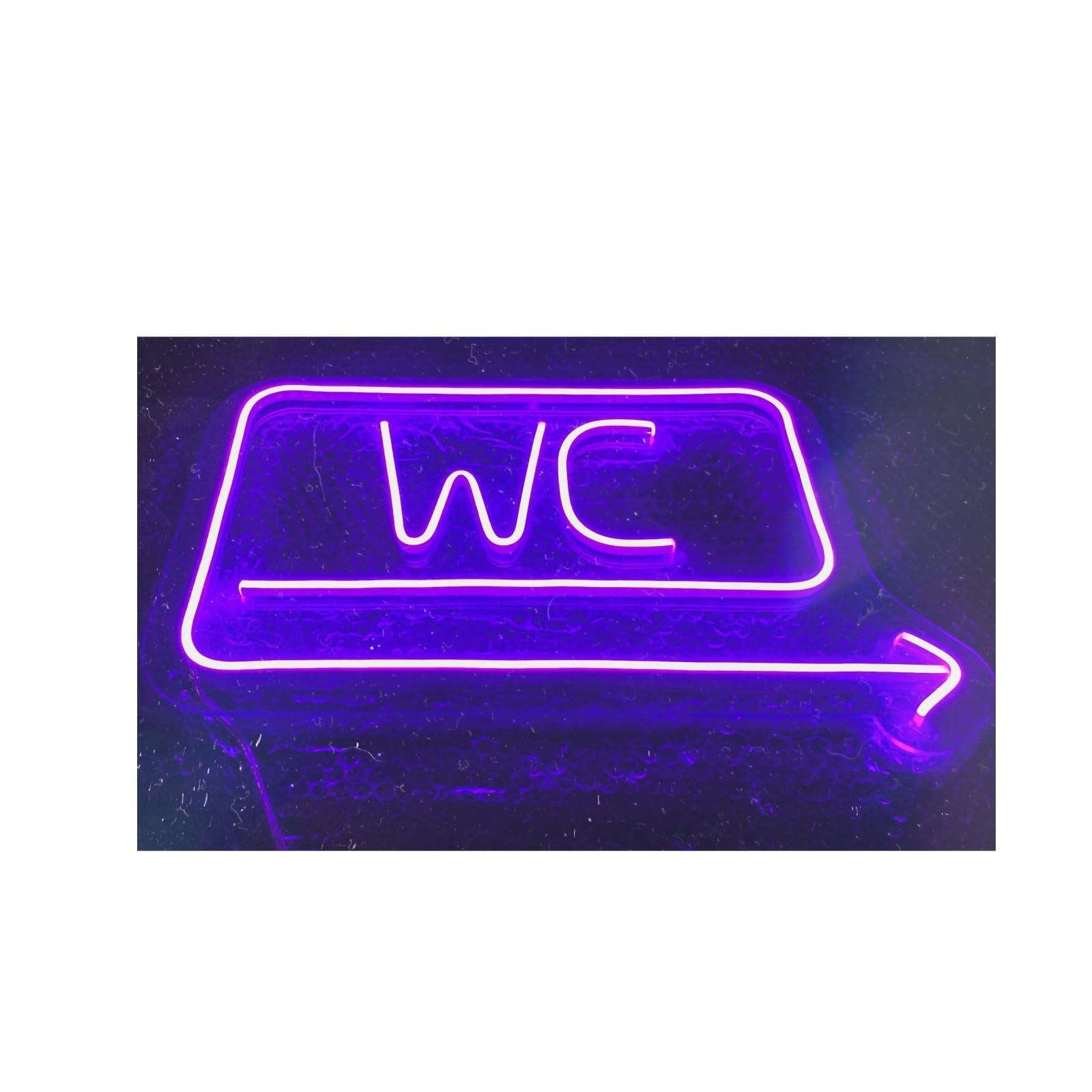 Toilet Sign WC Restroom Neon Sign Navigation Arrow Wall Decor For Business Shop Dimmable Brightness Bathroom Aesthetics Art(Color-2)
