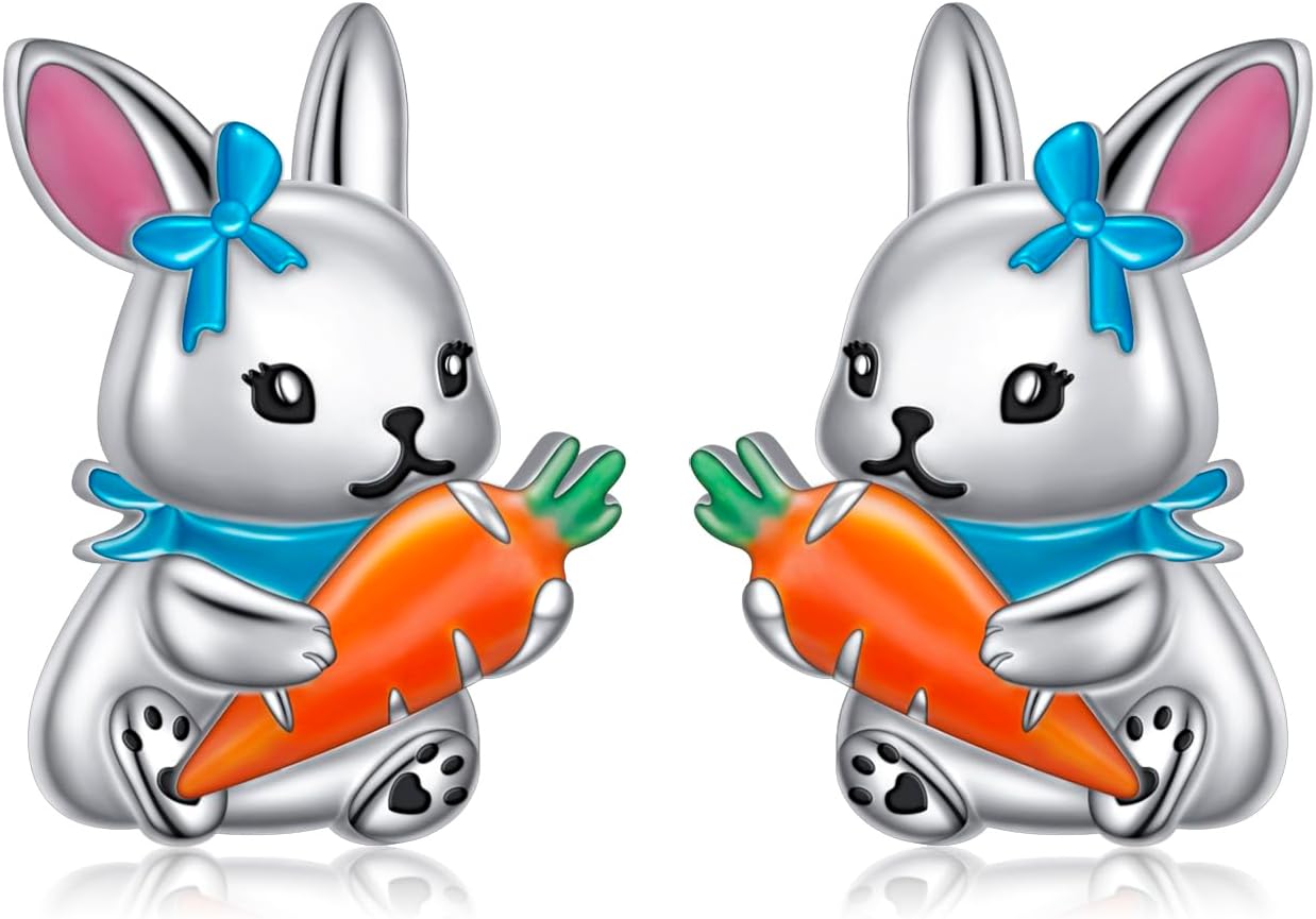 Easter Bunny Earrings for Women S925 Sterling Silver Easter St Patricks Day Gift for Women Daughter