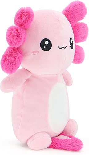 Miniatura 3 de Peluche de ajolotl, lindos animales de peluche de ajolote rosa, peluche suave kawaii, juguete de peluche de ajolote, regalo para decoración de niñas