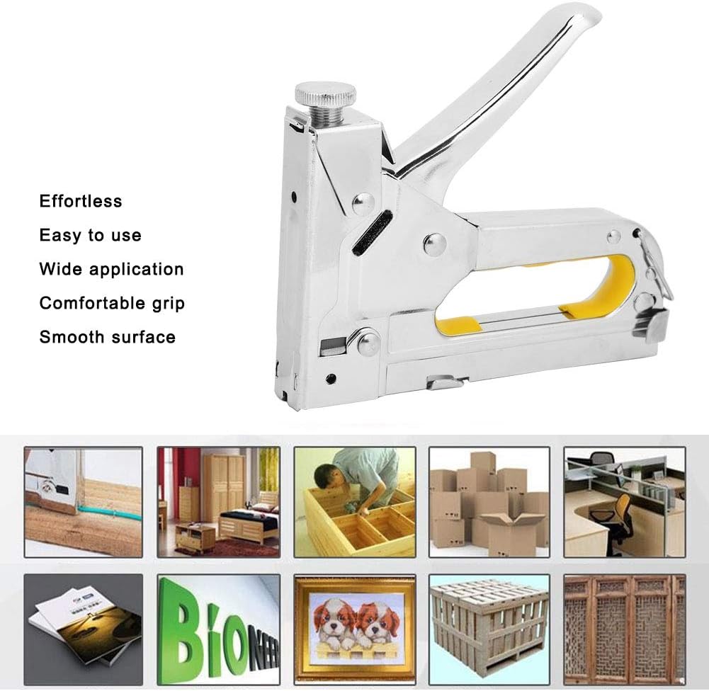 Oumefar Heavy Duty Framing Stapler Manual Nailer, Adjustable Impact Force Hand Operated Nailing Tool with Anti Shock Pad, Steel Construction for Woodworking and Home Renovation
