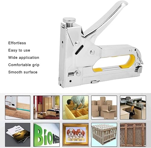 Miniatura 6 de Pistola de grapas manual para tratamiento térmico, pistola de clavos, clavadora de marco plateado, herramienta de clavado manual para puerta en