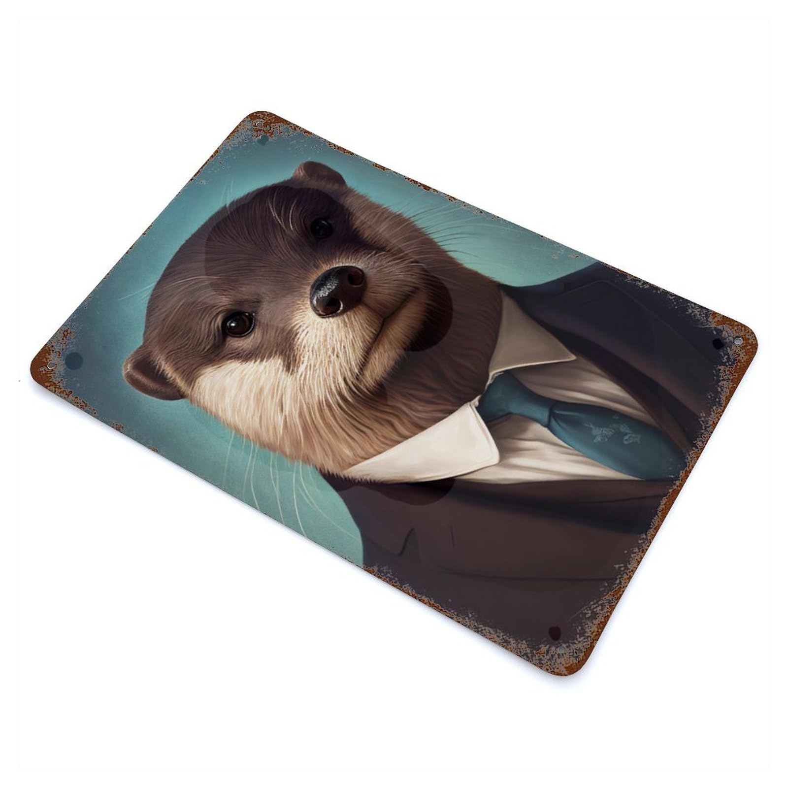 Otter Suit Retro Metal Sign 11.8"x7.9", Farmhouse Wall Decor for Garage, Pub Or Kitchen