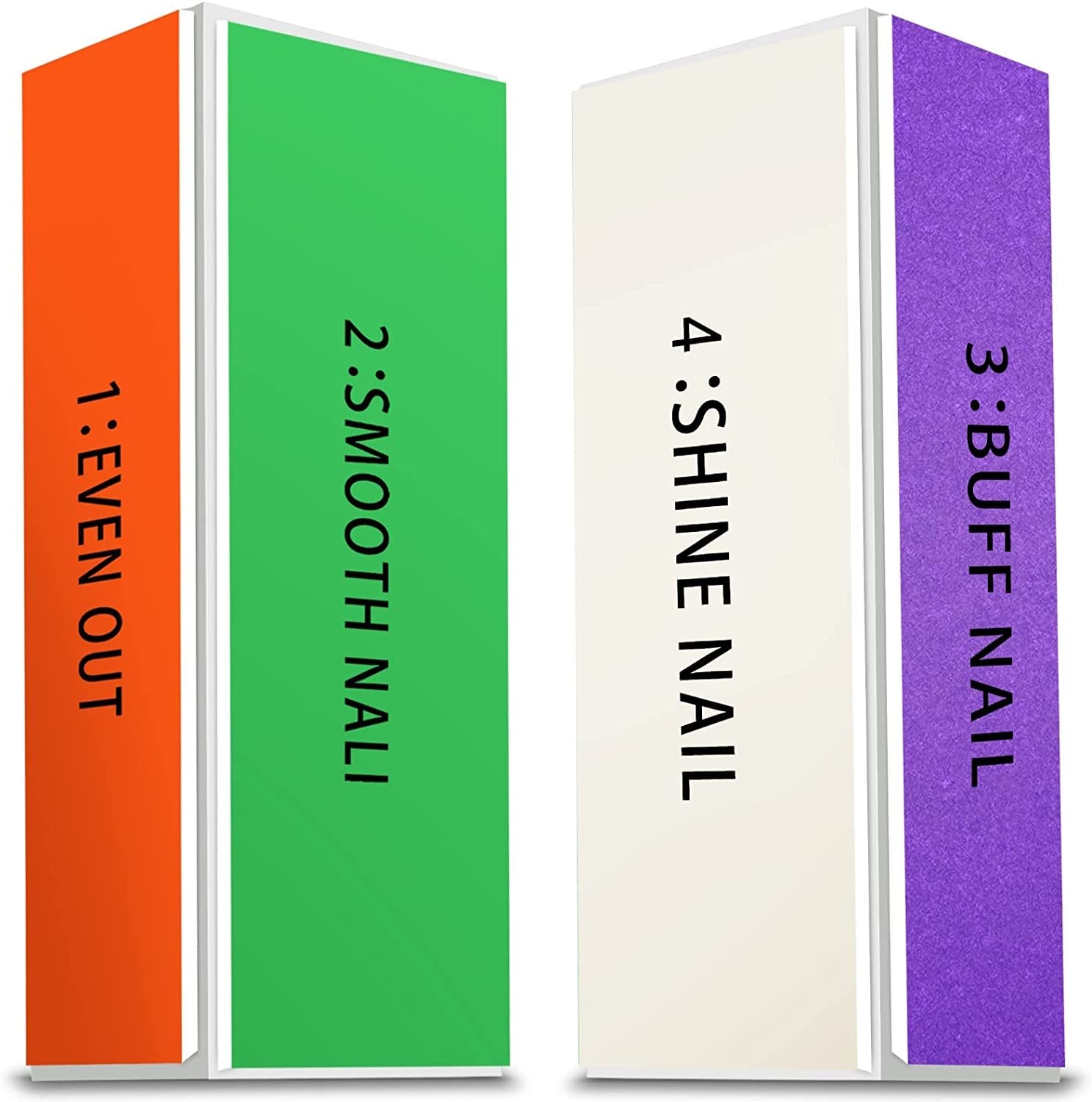 SWEETPEA�Professional Nail Buffer Block - Ultimate Shine Nail Buffing Block with 4 Way Buffing Methods, Smooth & Buff & Shine All-in-one Buffer for Optimum Natural Nail Care (2PCS)