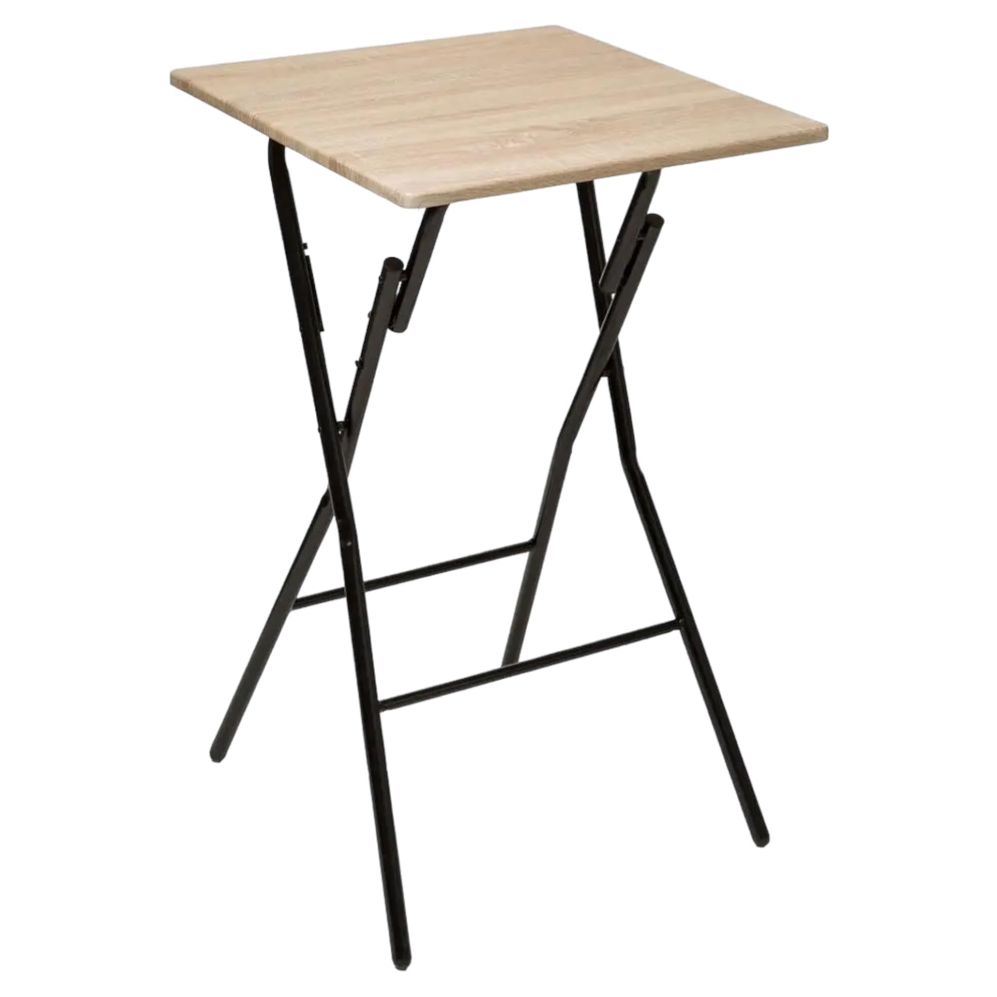 TIENDA EURASIA - Mesa Alta de Bar, Plegable, Estructura de Acero, Tablero de Madera MDF, Medida 60x60x103 cm (Natural)