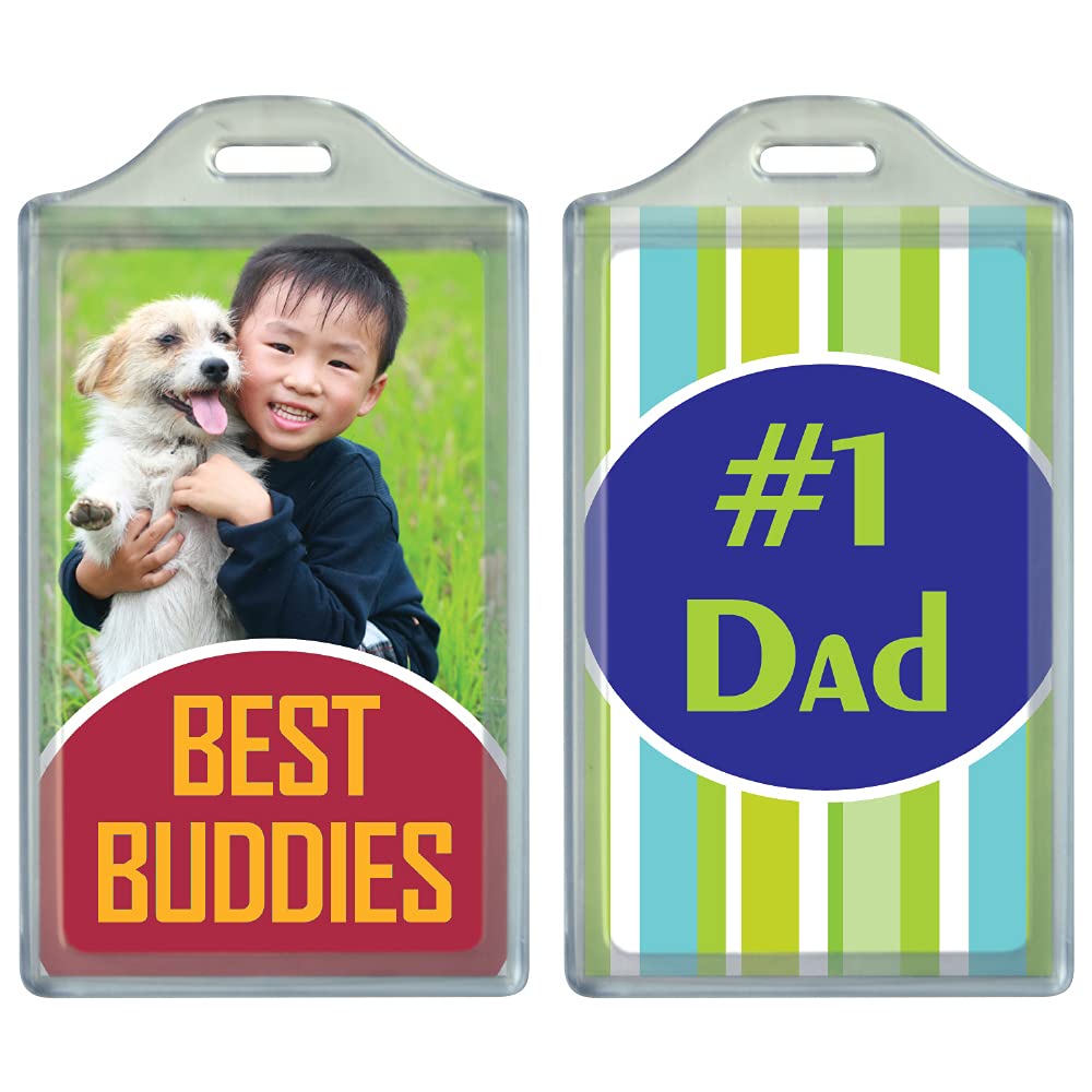 BagTag - DIY Personalized Luggage Tag ID - Create Your own Custom Inserts and Print at Home - Also displays Regular 2” x 3.5” Business Cards - 2 Pack