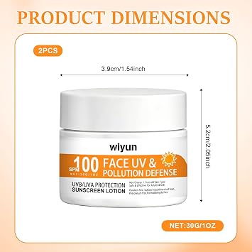 Sun Cream 100 Protection Factor Sunscreen SPF 100 Pack of 2