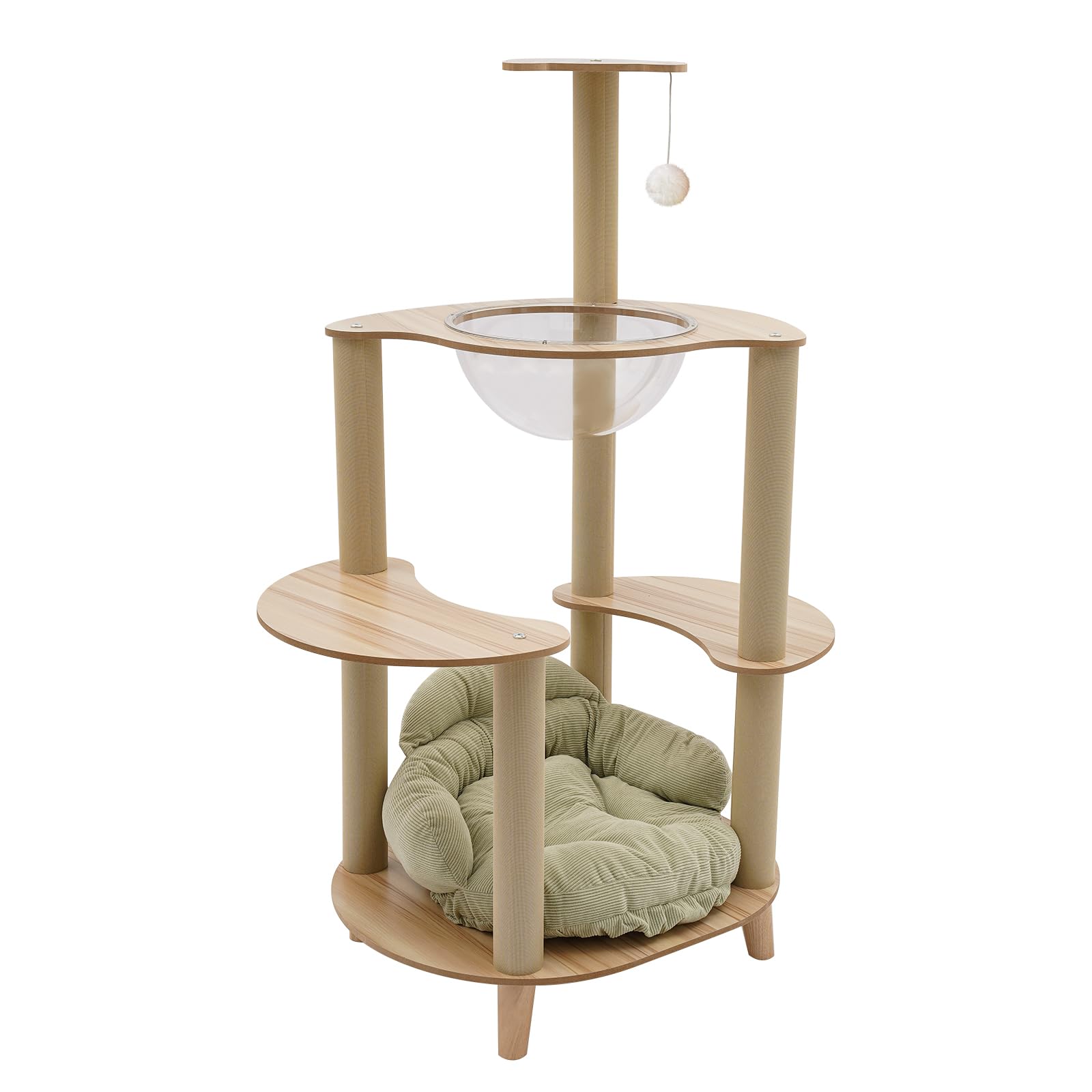 Torre per gatti a 5 piani, struttura per arrampicata con letto imbottito, tiragraffi per gatti, torre da arrampicata per appartamenti, negozi di animali, soggiorno, 60 x 50 x 115 cm