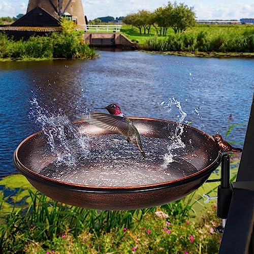 Bain d'oiseaux avec pince réglable en acier robuste pour balcon - 7