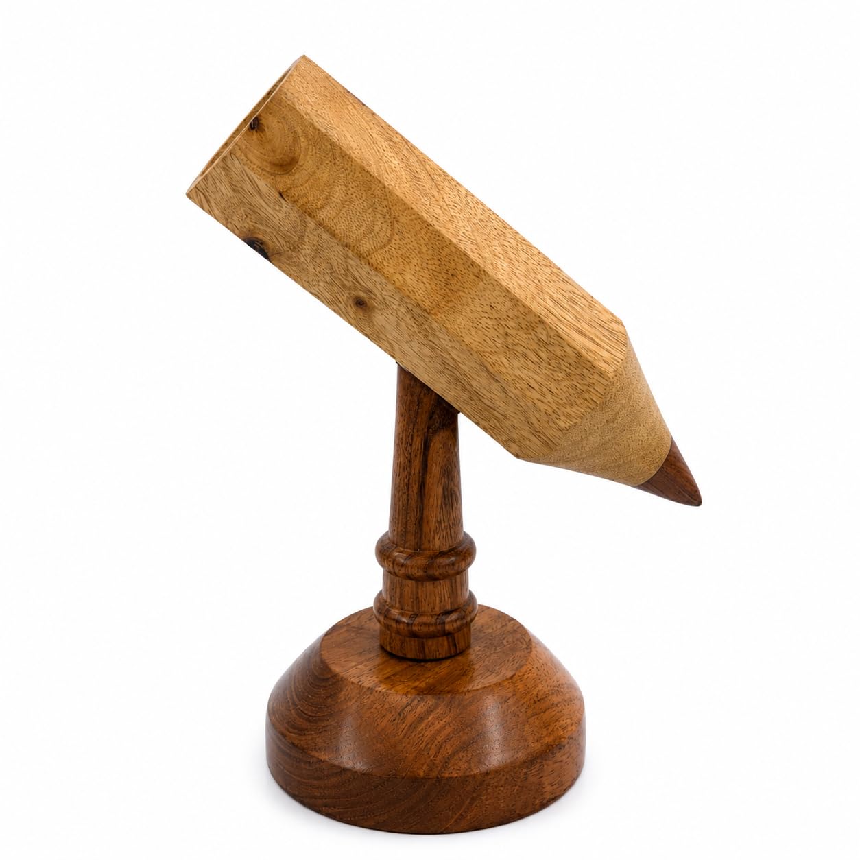 Portamatite in legno fatto a mano, per scrivania, unico supporto per matite tornito al tornio in legno massello, supporto creativo per cancelleria da scrivania e decorazione da scrivania, regalo per