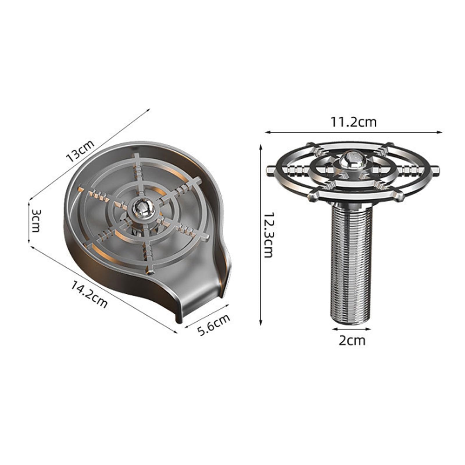Lavadora de Vidrio Automática Enjuagadora de Jarra Dispositivo de Enjuague de Vidrio Duradero de Acero Inoxidable Operación Fácil Adecuado Bares y Cafeterías Lavadora de Botellas(Silver)