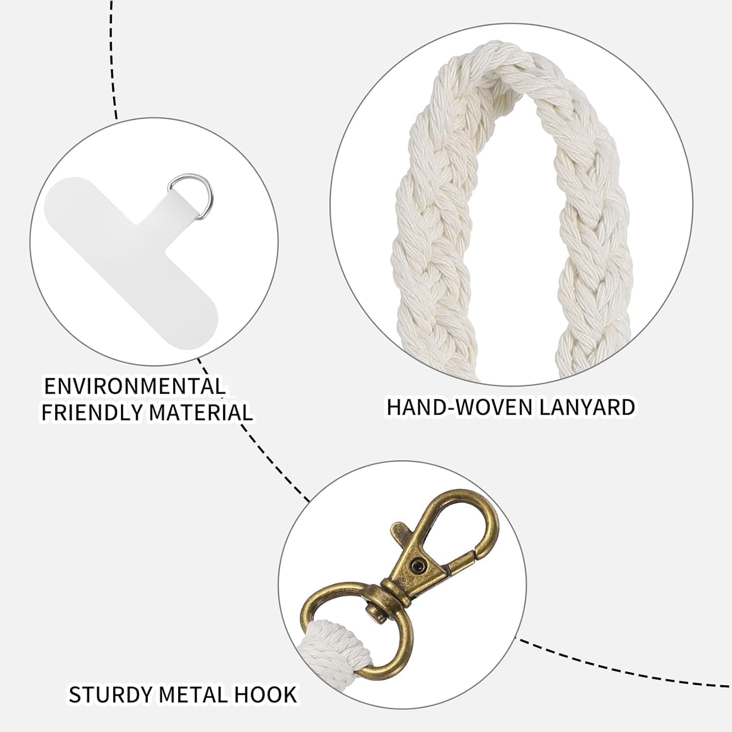 الرائد - أحزمة جوال مكرمية بنمط بوهو، حبل يدوي الصنع مع دلاية ... - view 2