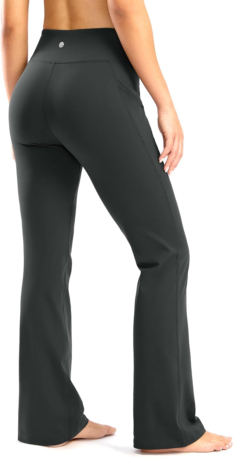 28"/30"/32"/34" Inseam Women's Bootcut Yoga Pants Long Bootleg High-Waisted Flare Pants with Pockets - Image 3