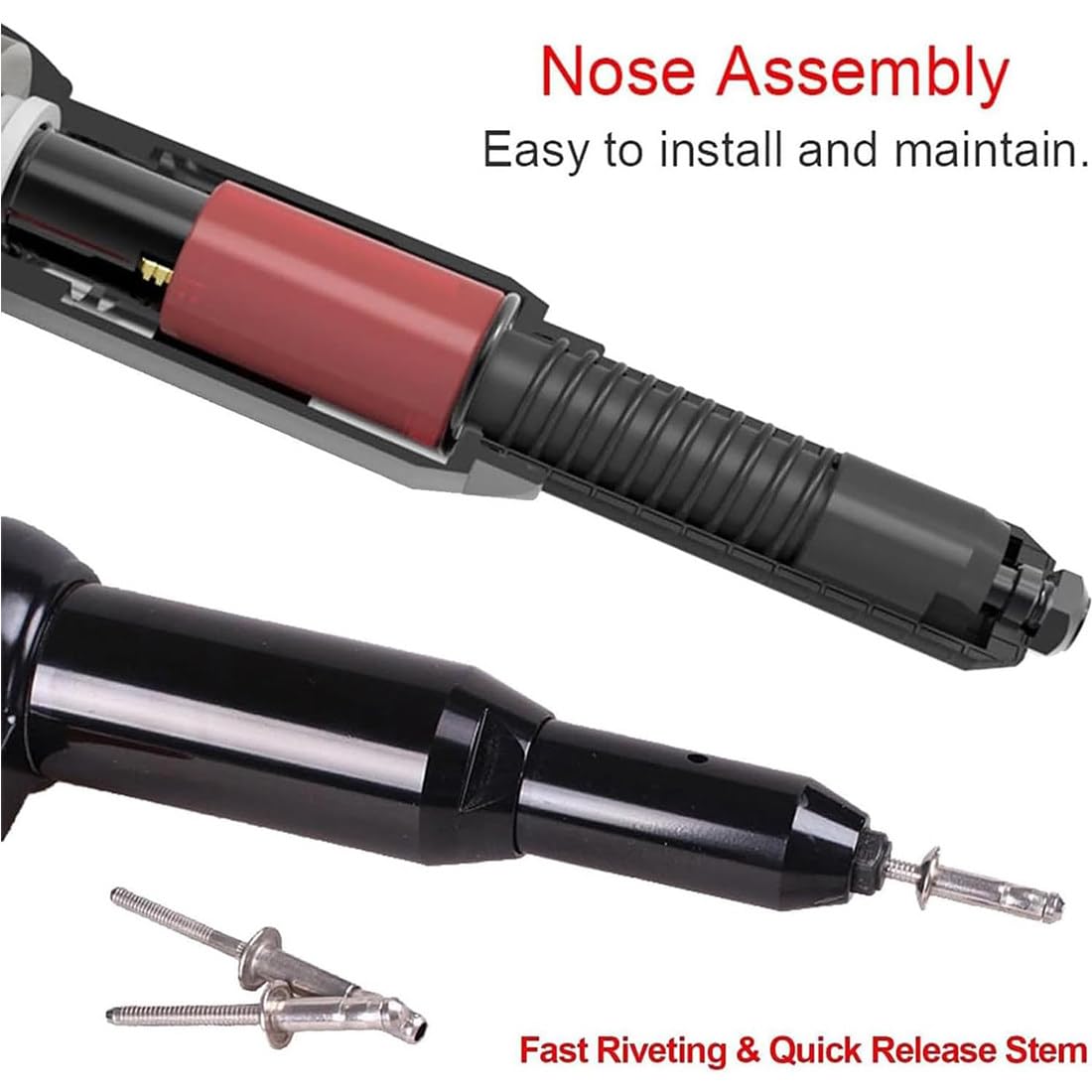 Zestaw Nitownicy Elektrycznej 220V 600W,Wiertarka Elektryczna Nitownica,Narzędzie Do Nitowania Adapter Wiertarski Nitownica Narzędzie Do Nakrętek Z łbem Nitu O średnicy 4,0/4,8/6,4Mm