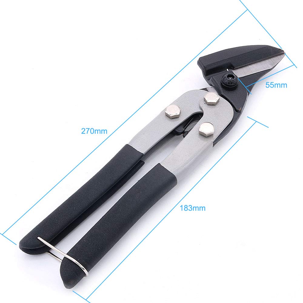 NUZAMAS Cisaille à tôle robuste - Coupe droite - Coupe-tôle d'acier fine - Coupe industrielle - 27 cm