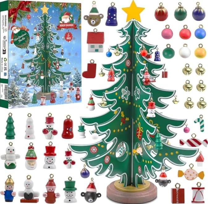 Calendrier de l'Avent Mini Arbre de Noël，Vert