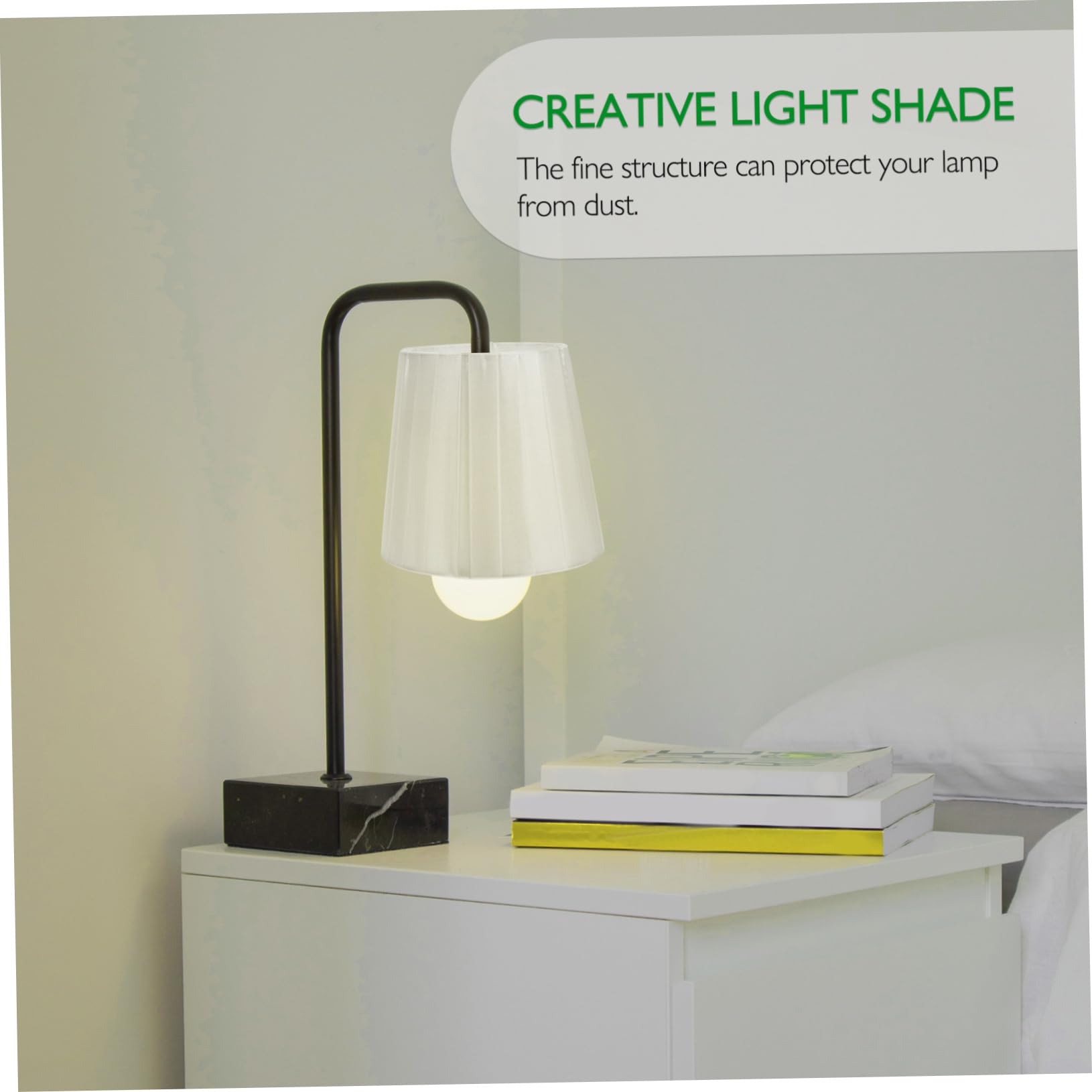 NULYLU Clip-on Lampshade Clamp Fabric Pleated Decorative Bulb Light Cover Wall Chandelier Accessory