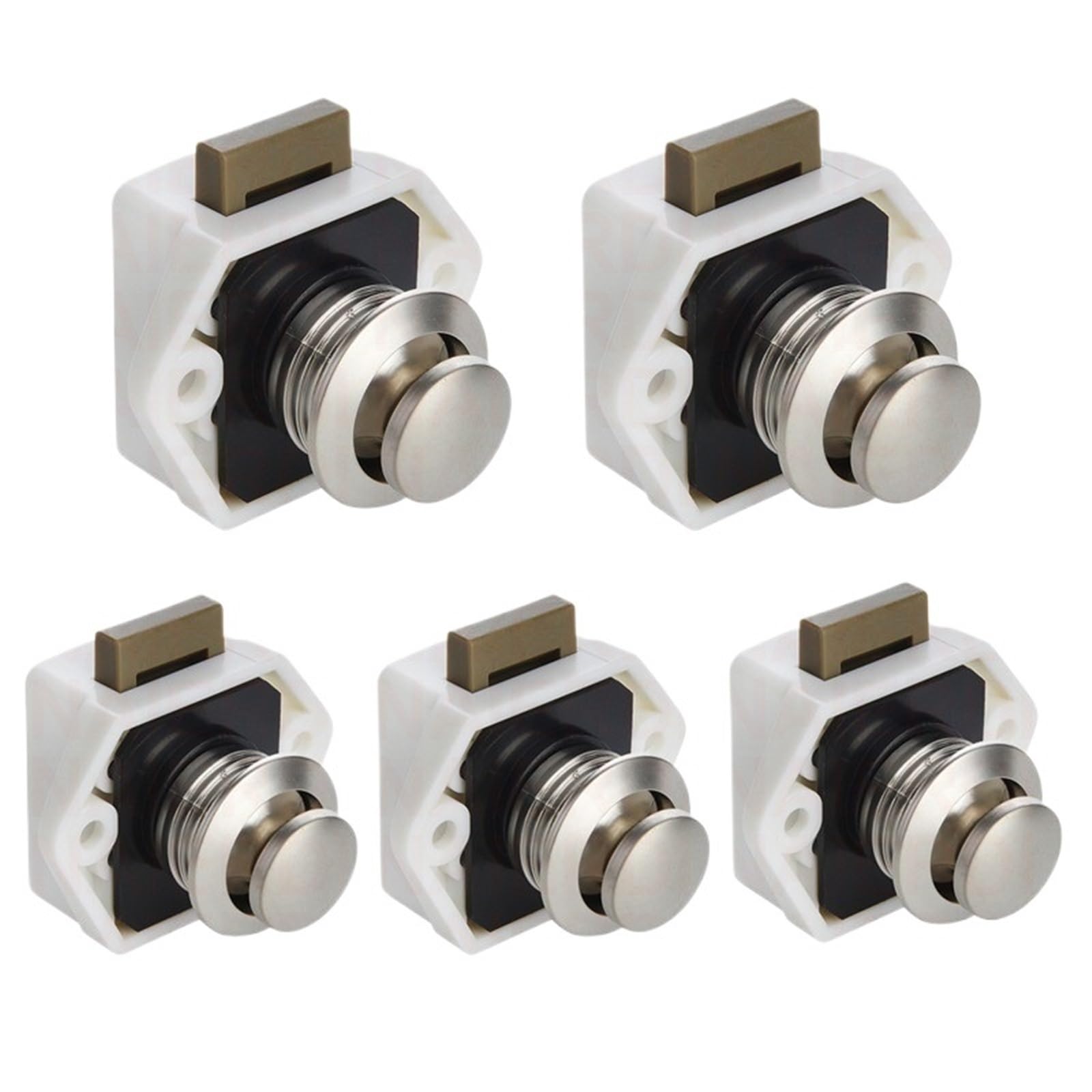 Jwvialel Small White Home Cabinet Drawer Latch Button Locks Furniture Hardware 5Pcs(Small White)