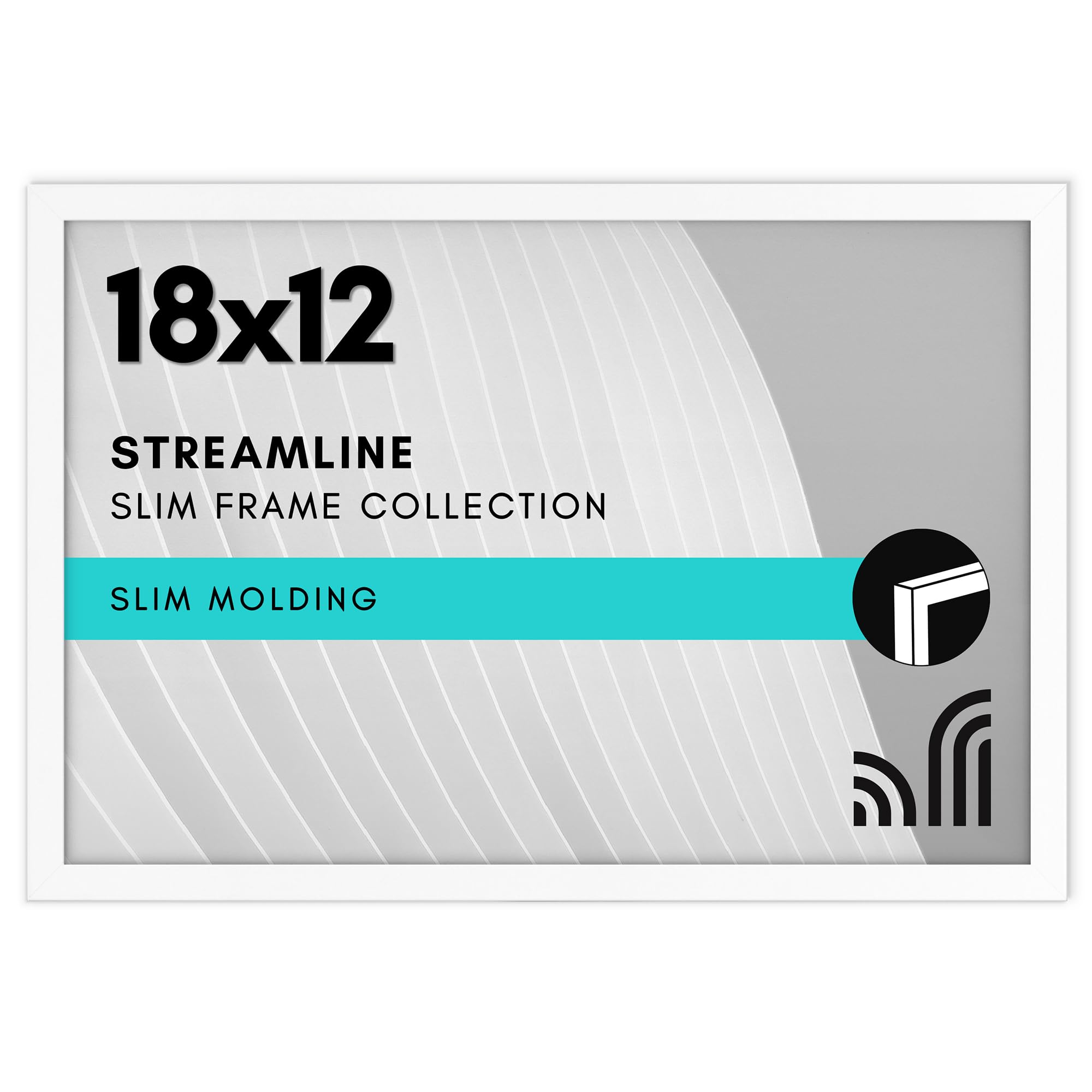 Americanflat 18x12 Picture Frame in White - Thin Border Photo Frame with Polished Plexiglass - Wall Picture Frame with Hanging Hardware Included for Horizontal or Vertical Display Format