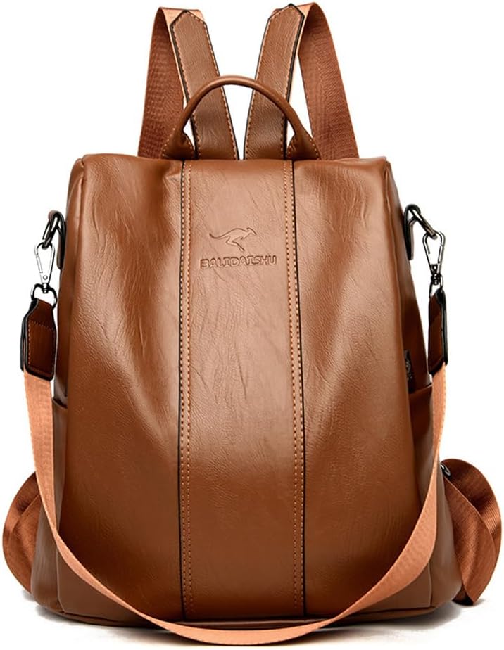 BeauentyWomen's Anti-Theft Backpack Purse PU Leather Shoulder Bag Fashion Ladies Satchel Bags